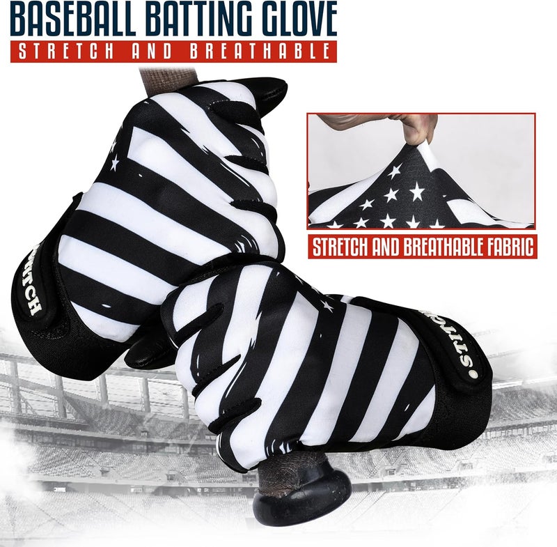 Dot Stitch Batting Gloves - American Flag & USA Flag Baseball & Softball Gloves for Youth, Adult & Unisex - Image 5